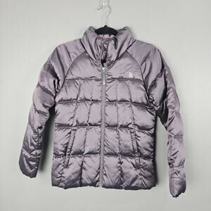 The North Face Purple Puffer Jacket Size Kids 14/16